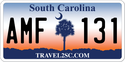 SC license plate AMF131