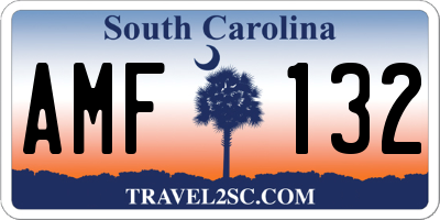 SC license plate AMF132