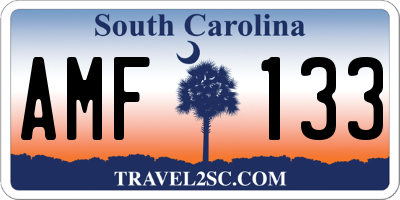 SC license plate AMF133