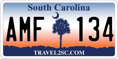 SC license plate AMF134