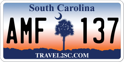 SC license plate AMF137