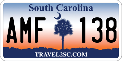 SC license plate AMF138