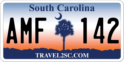 SC license plate AMF142
