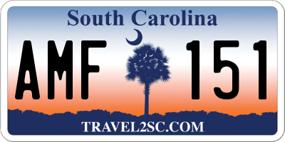 SC license plate AMF151