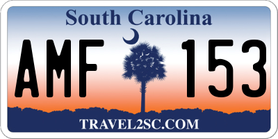 SC license plate AMF153