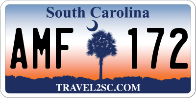 SC license plate AMF172