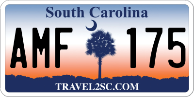 SC license plate AMF175