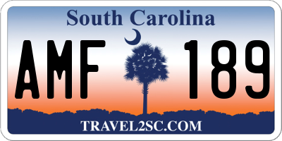 SC license plate AMF189