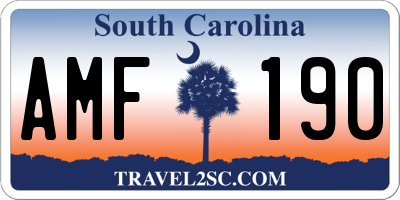 SC license plate AMF190