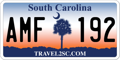 SC license plate AMF192