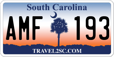 SC license plate AMF193