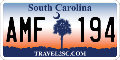 SC license plate AMF194