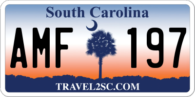 SC license plate AMF197