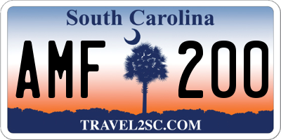 SC license plate AMF200