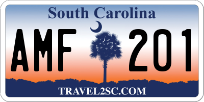 SC license plate AMF201