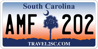 SC license plate AMF202