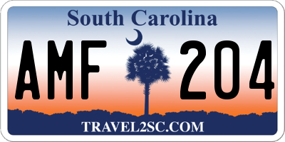 SC license plate AMF204