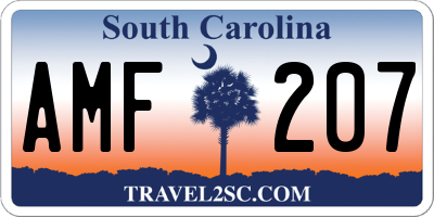SC license plate AMF207