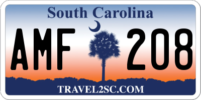 SC license plate AMF208