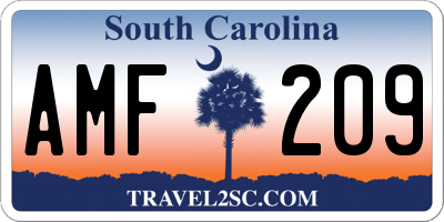 SC license plate AMF209