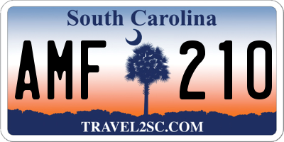 SC license plate AMF210