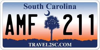 SC license plate AMF211