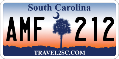 SC license plate AMF212