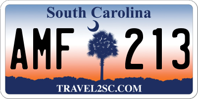 SC license plate AMF213