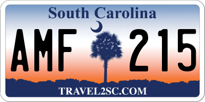 SC license plate AMF215