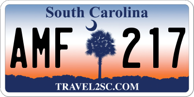SC license plate AMF217