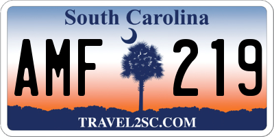 SC license plate AMF219