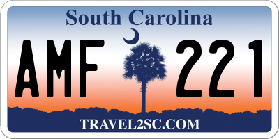 SC license plate AMF221