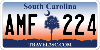 SC license plate AMF224