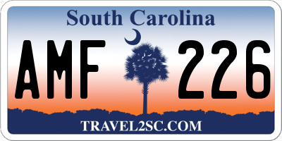 SC license plate AMF226