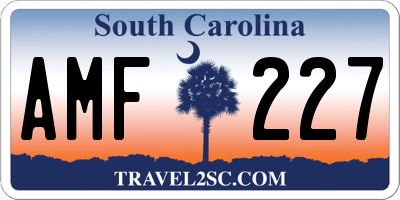 SC license plate AMF227
