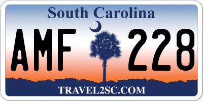 SC license plate AMF228