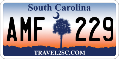 SC license plate AMF229