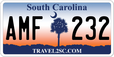SC license plate AMF232