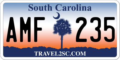 SC license plate AMF235