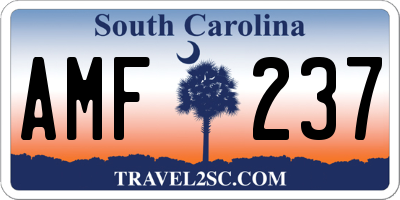 SC license plate AMF237