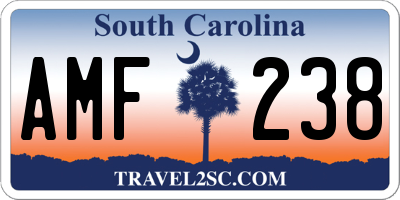 SC license plate AMF238
