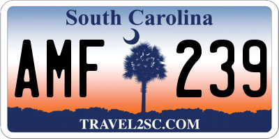 SC license plate AMF239