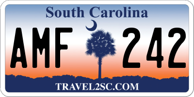 SC license plate AMF242