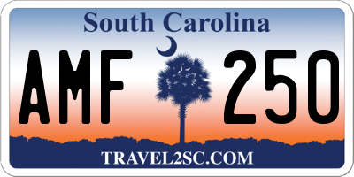 SC license plate AMF250