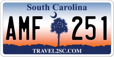 SC license plate AMF251