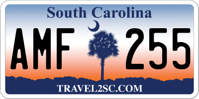 SC license plate AMF255