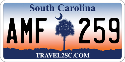 SC license plate AMF259
