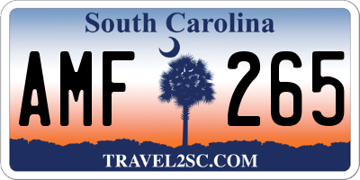 SC license plate AMF265