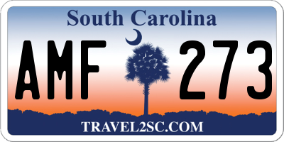SC license plate AMF273