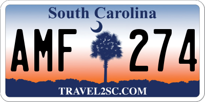 SC license plate AMF274